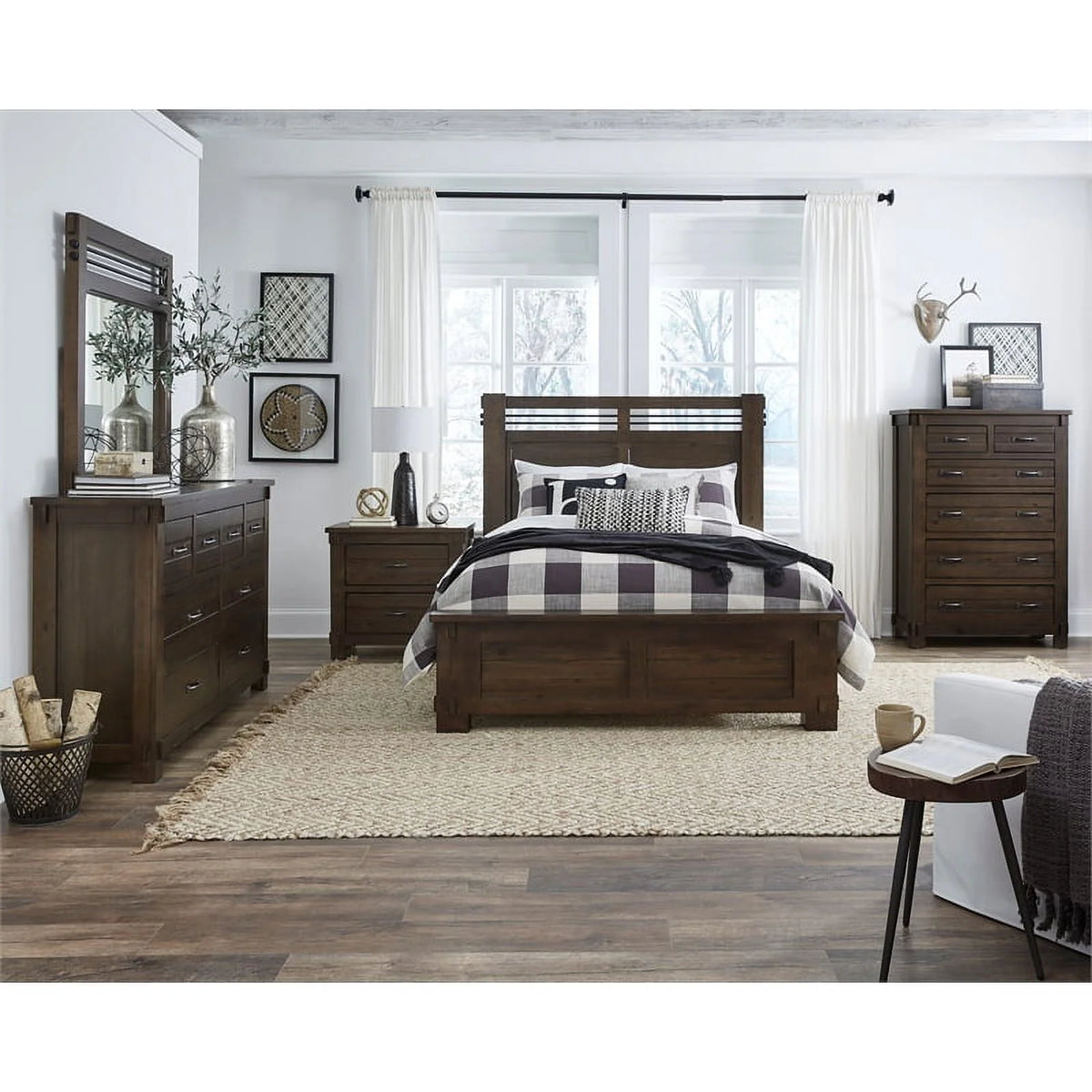 Wood Drawer Dresser & Mirror R3306