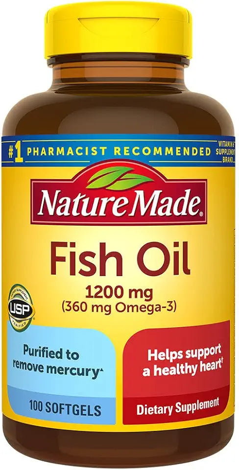 Fish Oil 1200mg 360mg Omega-3 100 Liquid Softgels 3 Pack D741827