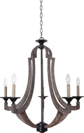 5-Light Candle Chandelier, Weathered Pine M712