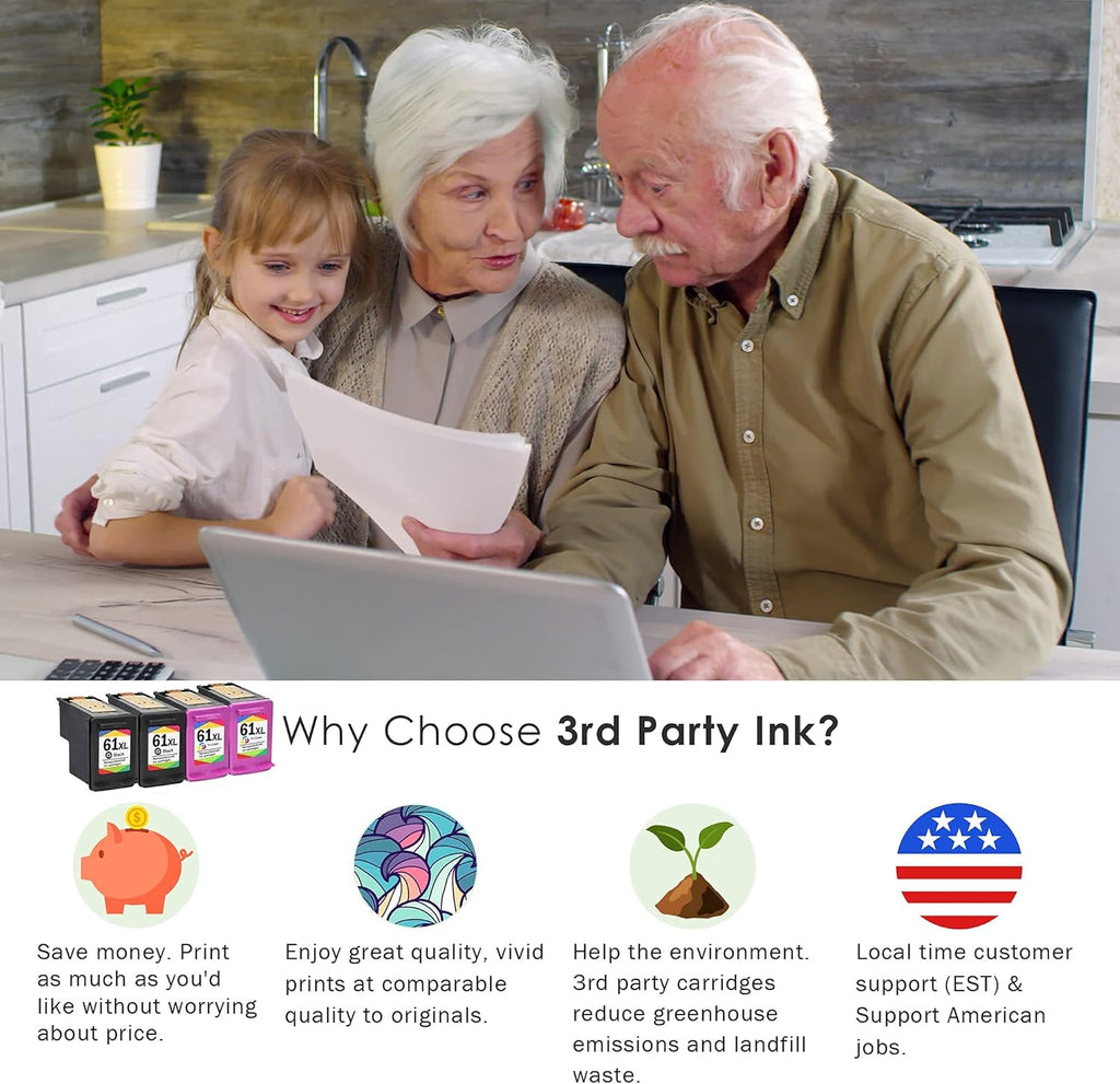 4 Remanufactured Ink Cartridge High Yield (2 Black, 2 Color) M87828