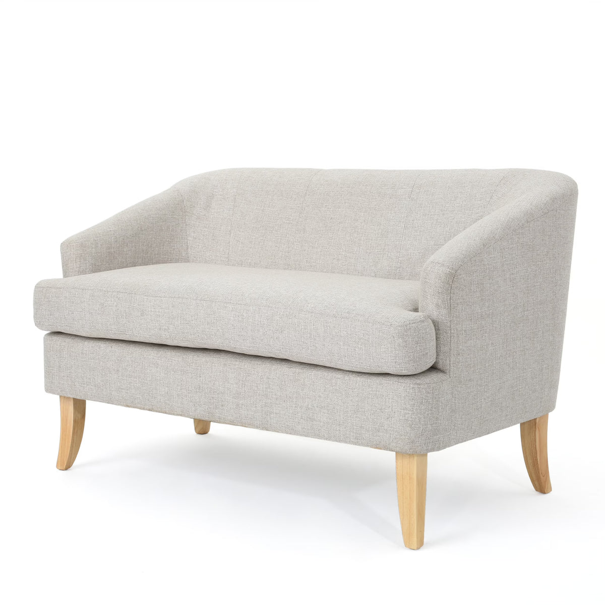 Beige Fabric Loveseat L8319