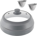 10.5 inch Microwave Plate Cover with Collapsible Silicone and Glass I5052