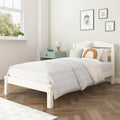 Twin Size Off-White Wood Platform Bed Frame D993