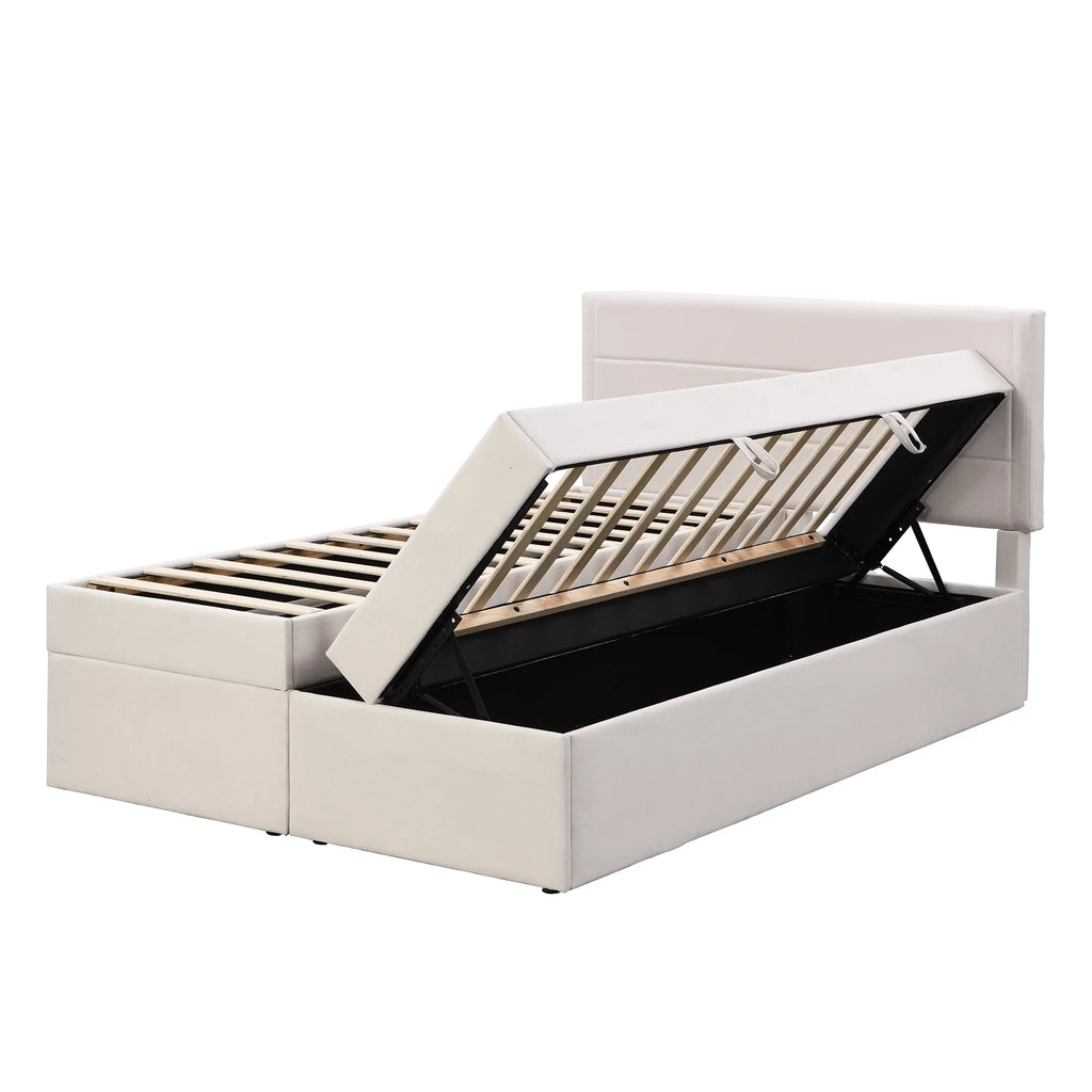 Full Size Lift-up Upholstery Platform Bed with Storage H9258