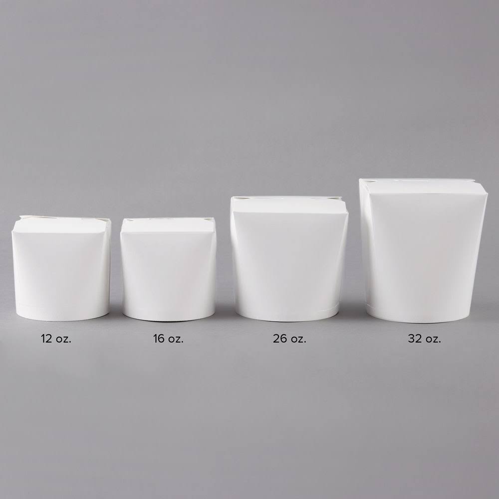 White 26 oz Microwavable Paper Take-Out Container 500/Case P95351
