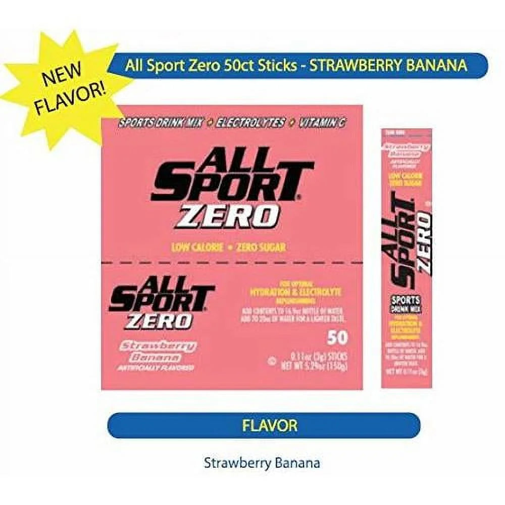 Zero Calorie Sugar Free Electrolyte Drink Mix Strawberry Banana 50 CT I635
