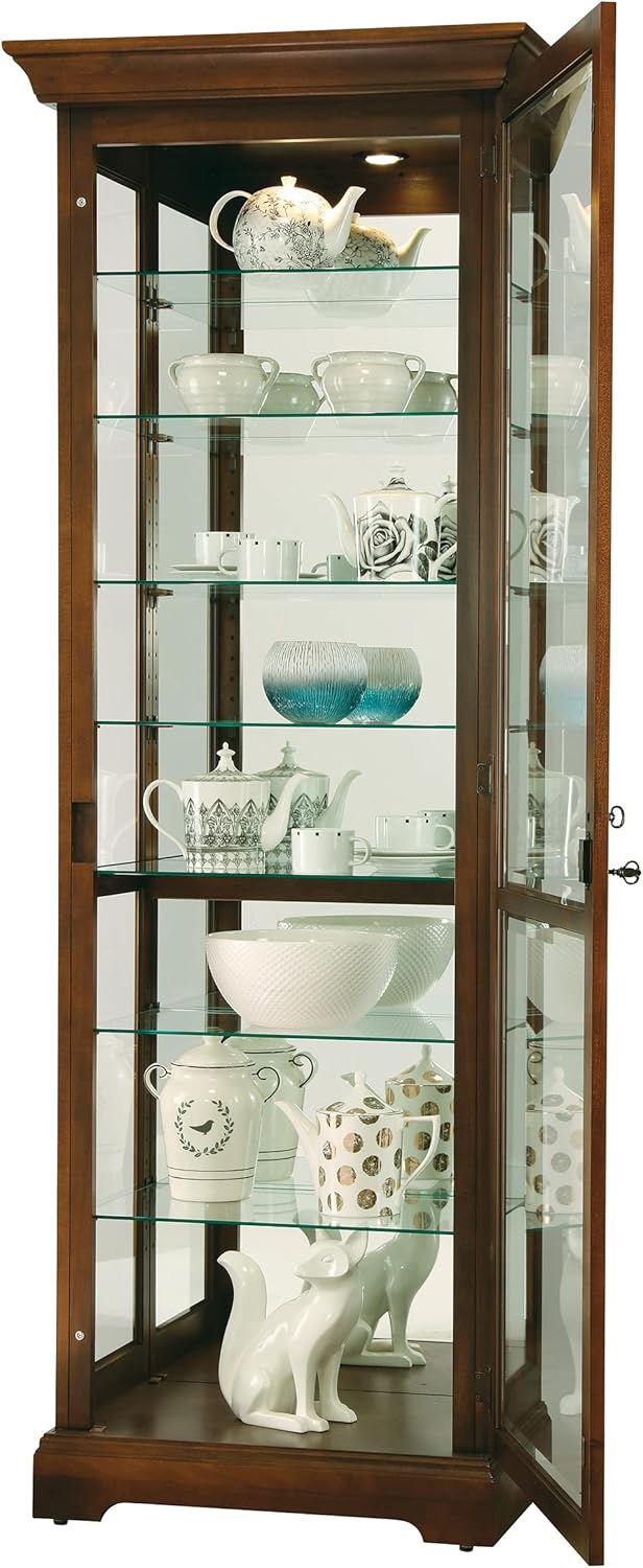 Cherry Bordeaux Seven Glass Shelves Curio Cabinet S783957