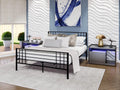 Black Bed Frame with 9 Metal Legs M2421