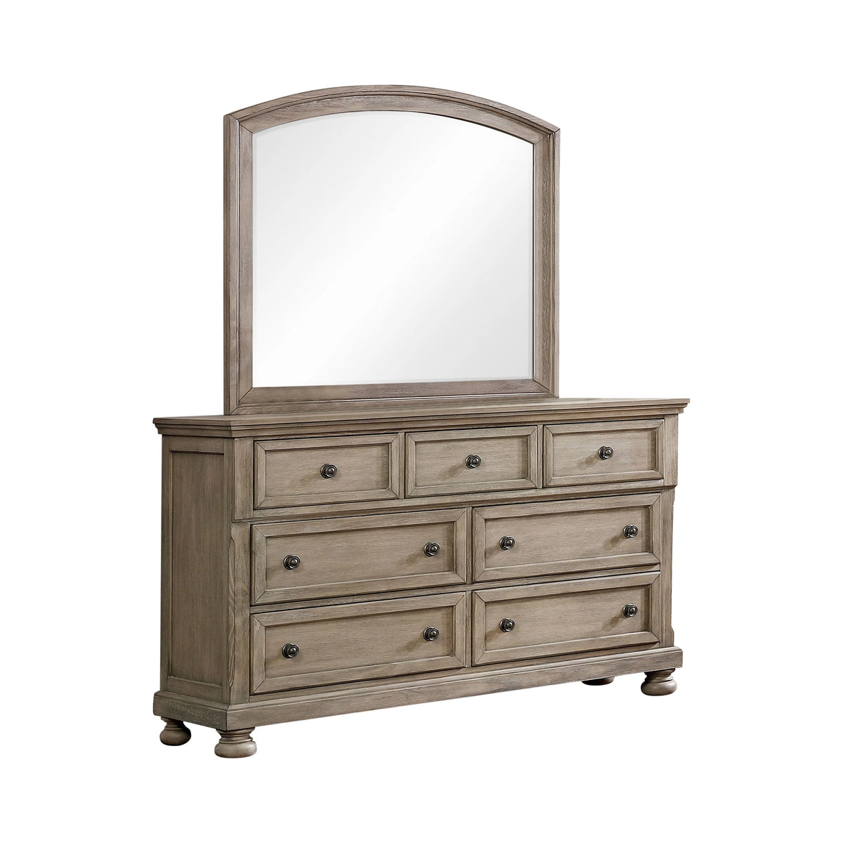 Grey Acacia 7-Drawer Dresser and Mirror Set N57684