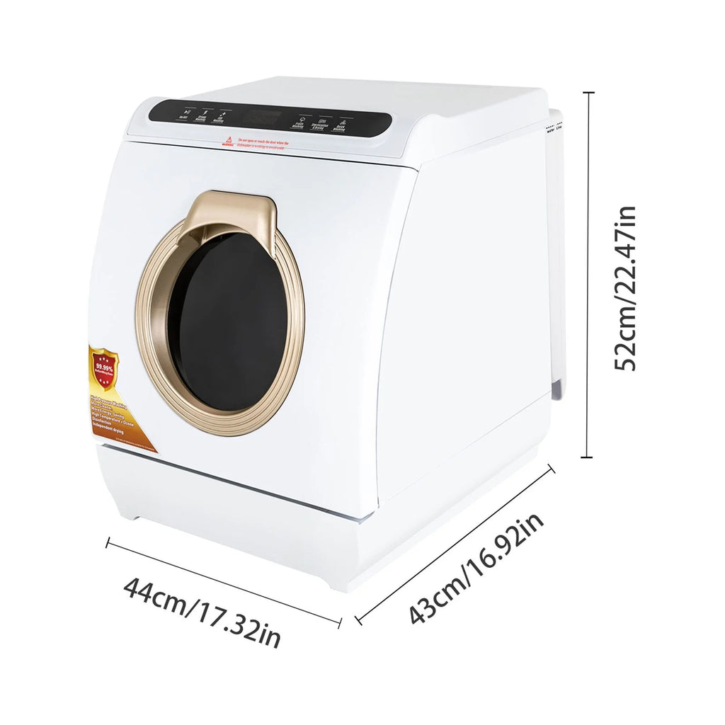 900W White Compact Countertop Dishwasher P712