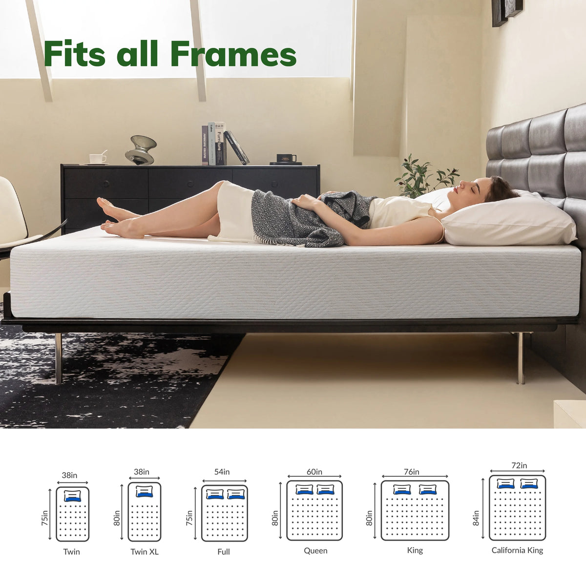 8 inch Full Size Memory Foam Mattress C622