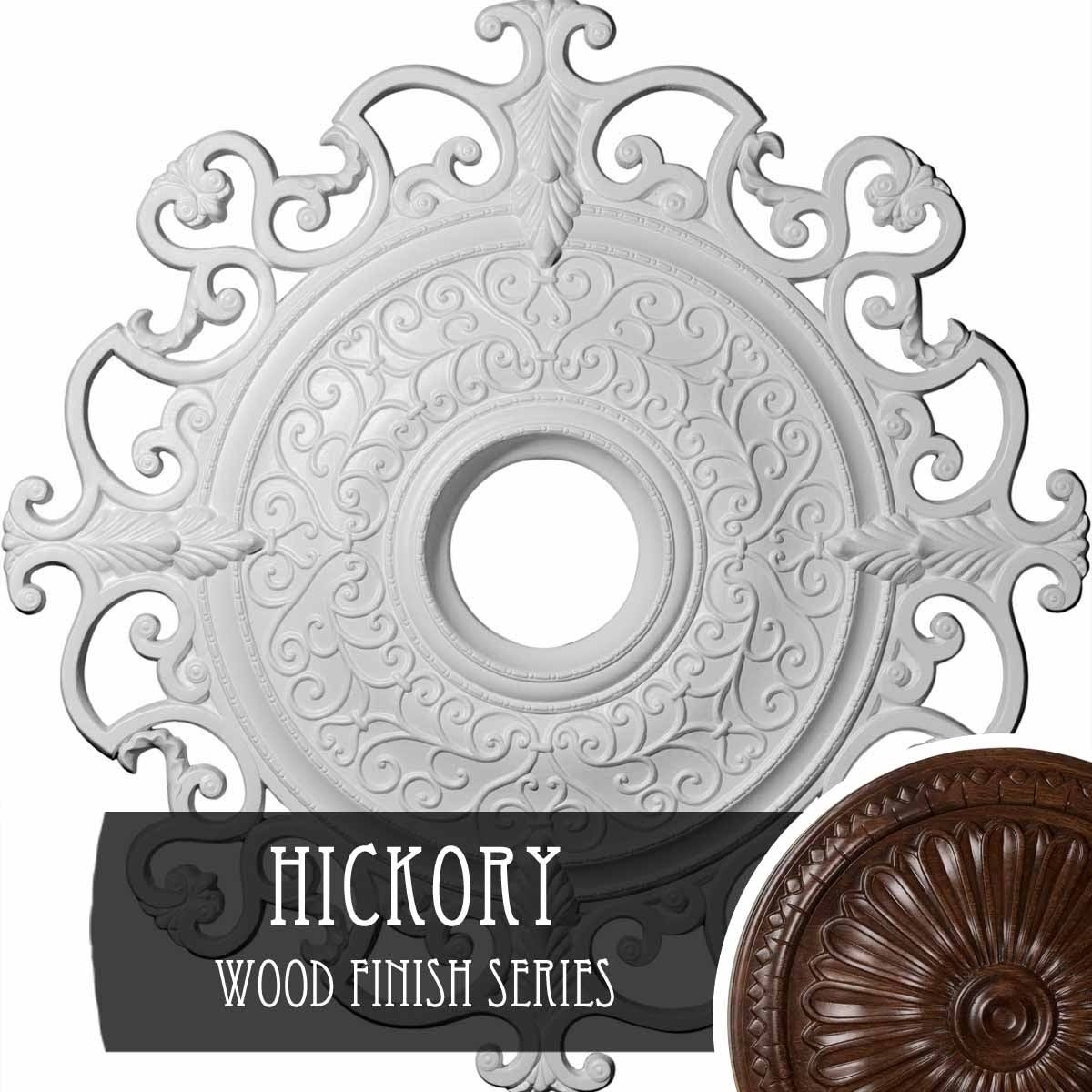 38 3/8x22OD x 6 5/8x22ID x 2 7/8x22P Hand-Painted Hickory Ceiling Medallion Y95216