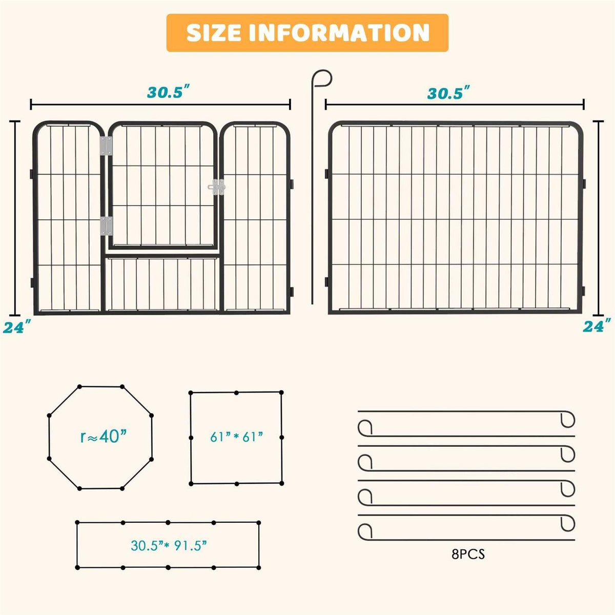 Heavy Duty Metal Dog Playpen O711
