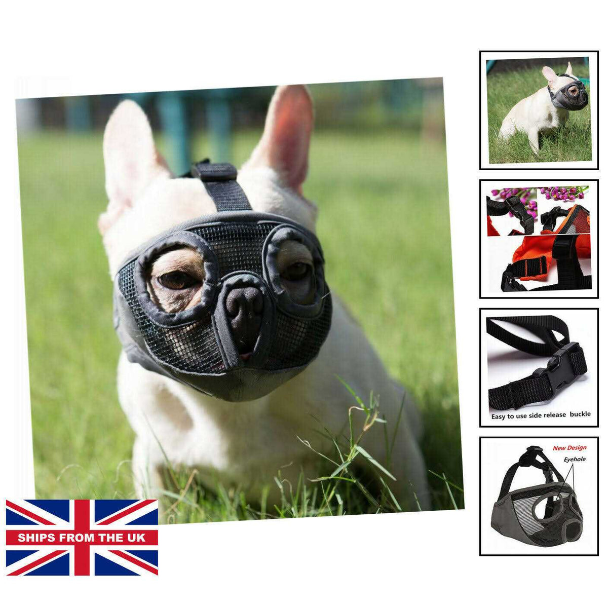 Adjustable Breathable Mesh Short Snout Dog Muzzle V989