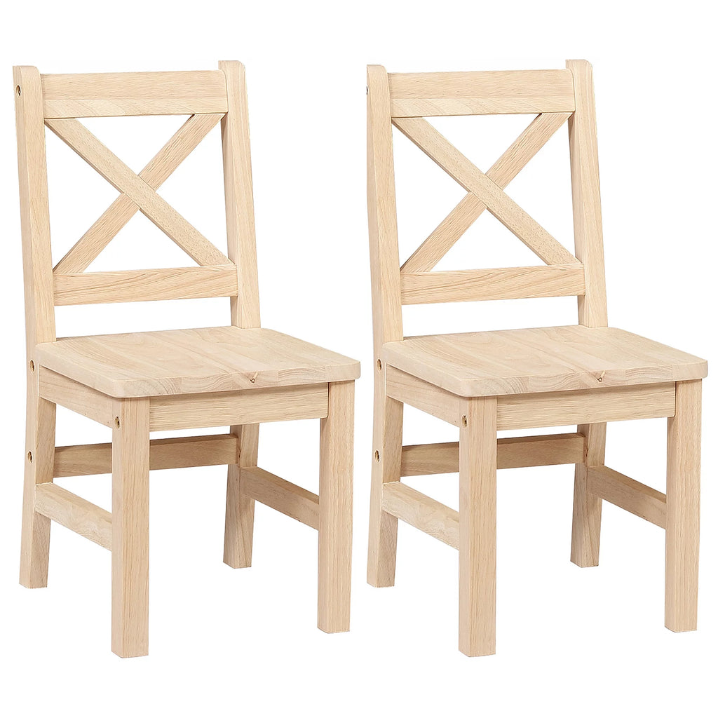 Solid Hard Wood X Back Kids Chair Set of 2 T3408