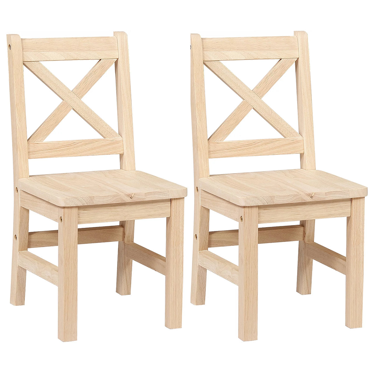 Solid Hard Wood X Back Kids Chair Set of 2 T3408