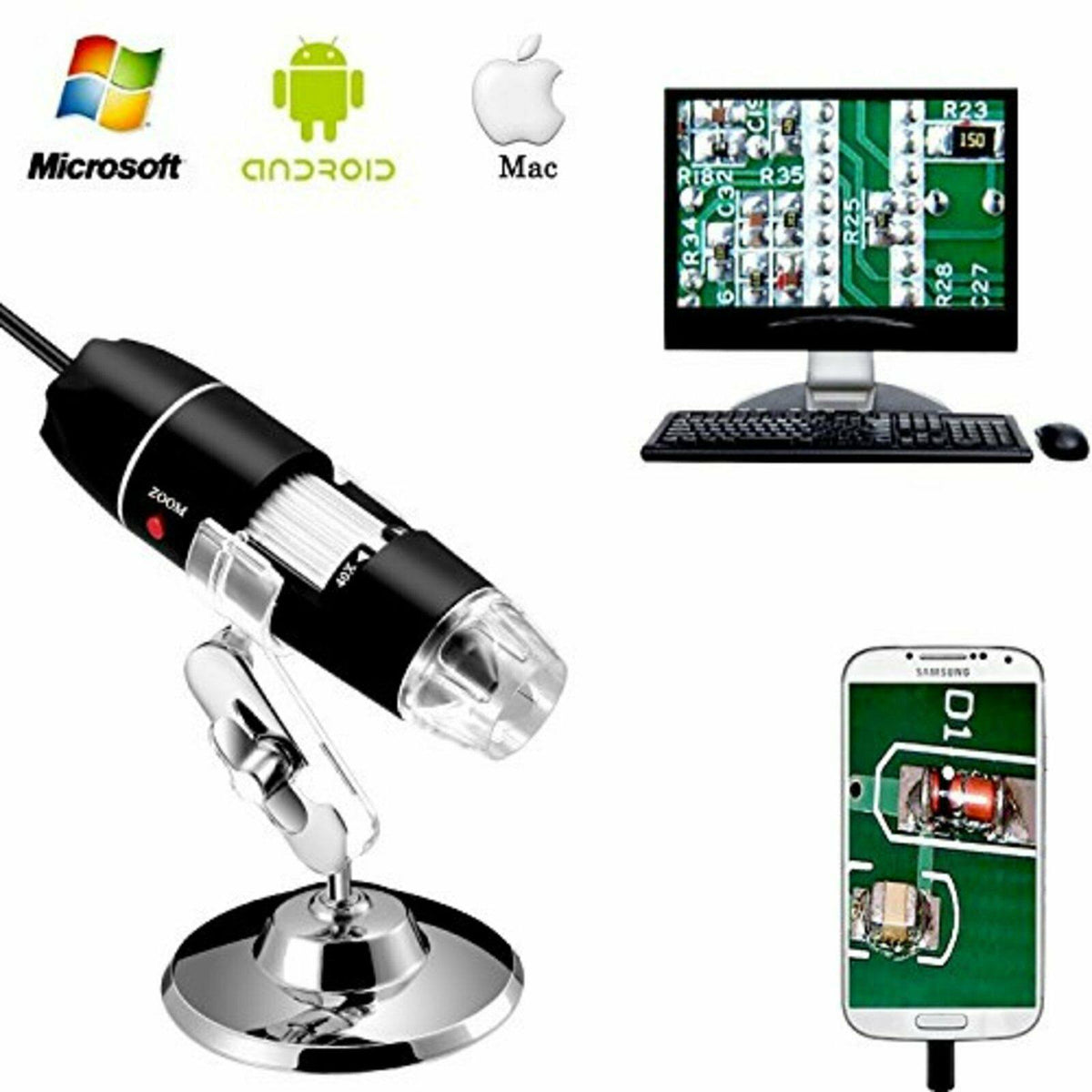 40 to 1000x Magnification USB Digital Microscope J840