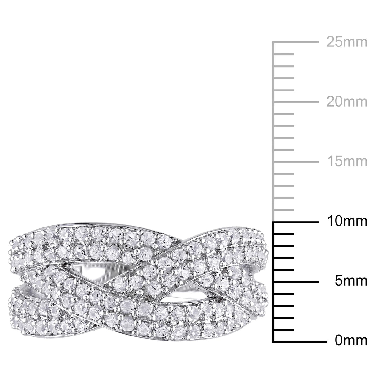 Created White Sapphire Sterling Silver Multi-Row Ring T188