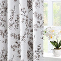Taupe Floral Blackout Curtains, 52 X 84 Inches, 2 Panels R890