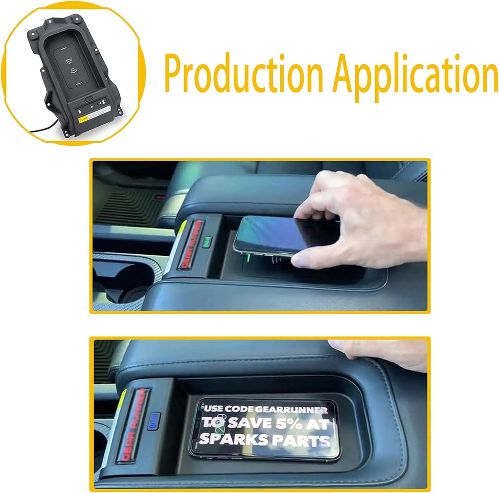 Car Center Console Wireless Phone Charger Tray Y97904