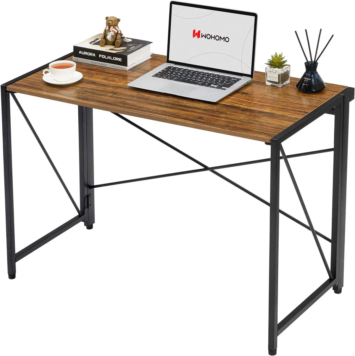 Folding Computer Desk 39” Walnut C618