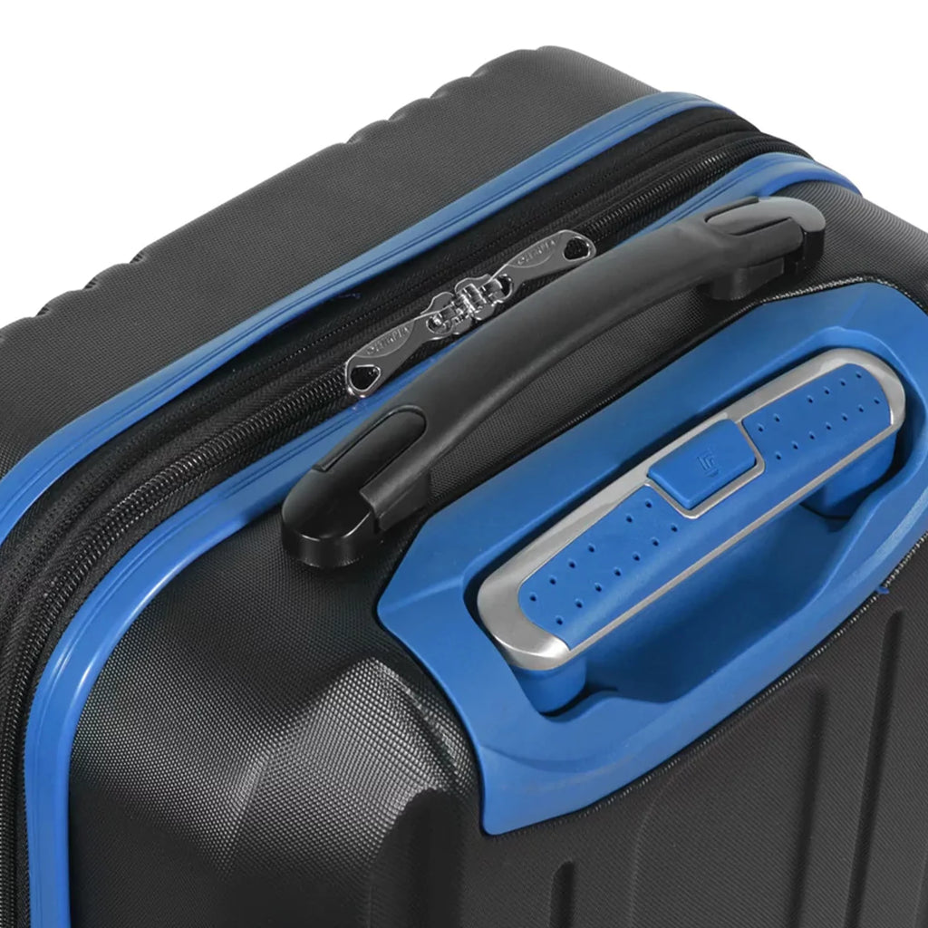 Expandable Hardside Carry-On Luggage Spinner Suitcase with Laptop Compartment, Black/Blue U57428