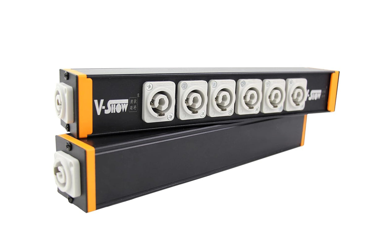 6 Port Powercon Power Distribution Output Box, Black, Pack of 2 U4659