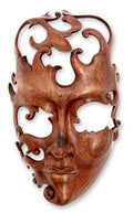 Large Beige Suar Wood Mask J373