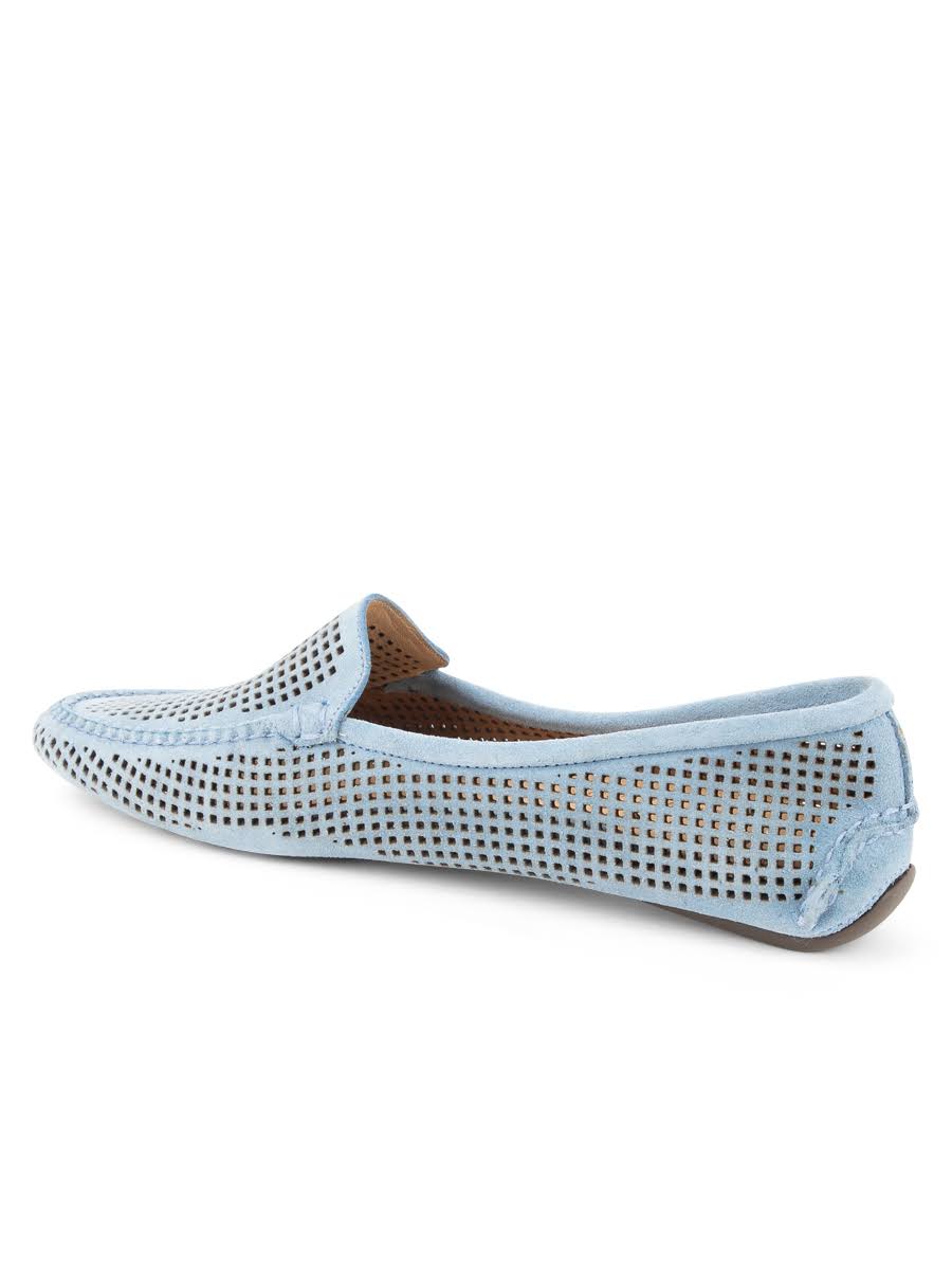 French Blue Suede Driving Moccasin M7477