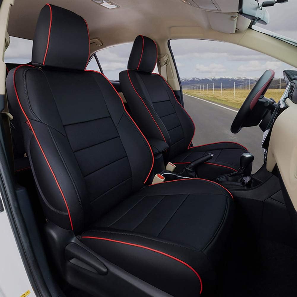Full Set Car Seat Covers Leatherette Black C7964