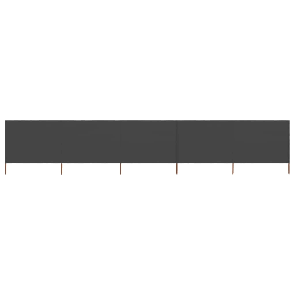 5-Panel Wind Screen Fabric 600x120 cm Anthracite I747508