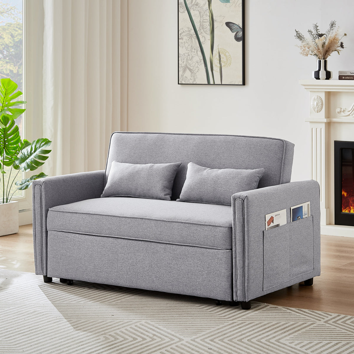 Gray 54" Sleeper Sofa Bed P601