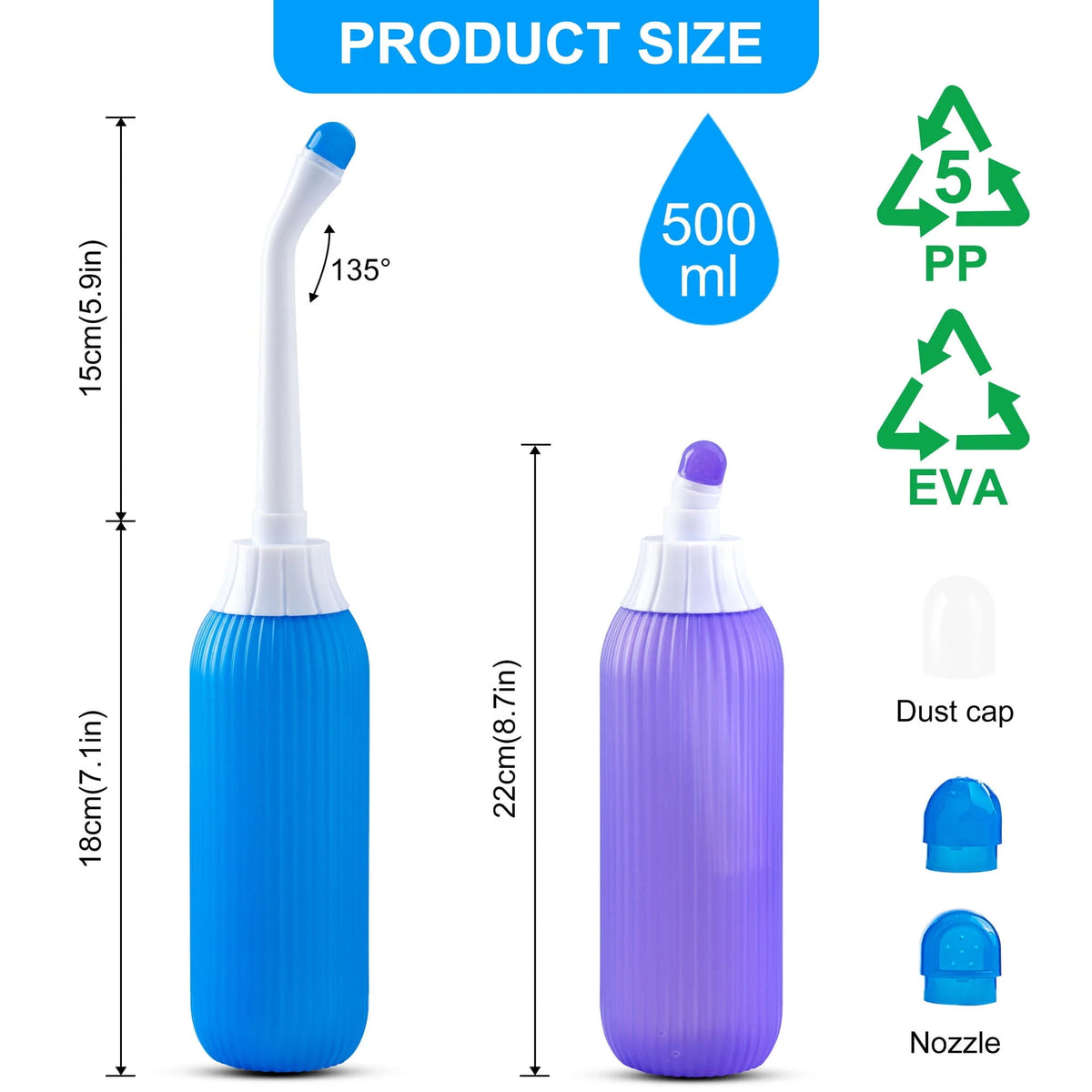 2 Pack Portable Travel Bidet Bottle with Travel Bag X515