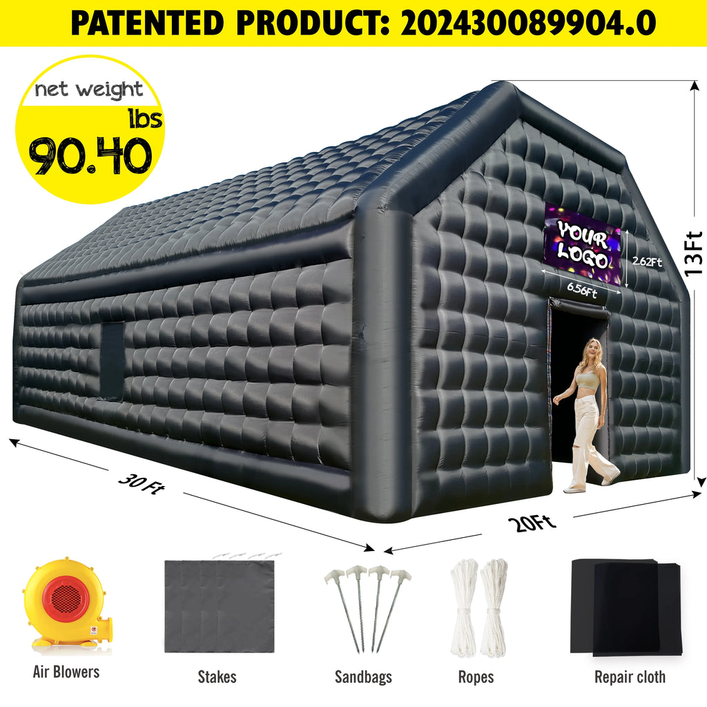 Large Black Inflatable Night Club 30x20x13Ft Inflatable Party Tent F202