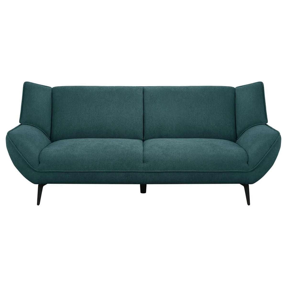 Teal Blue Black 2-Piece Fabric Metal Sofa Set F80473