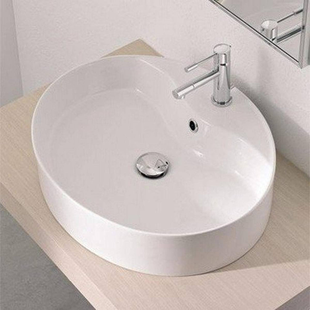 White Ceramic Vessel Bathroom Sink E8986