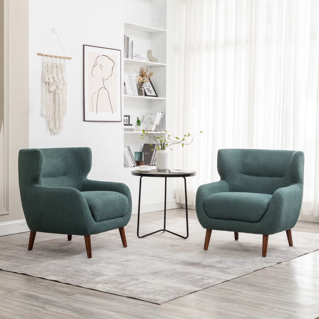 Green Tufted Wingback Armchair Y3120