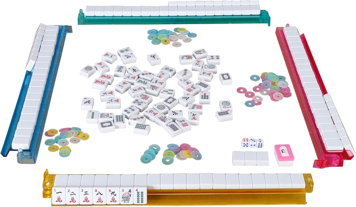 Cream White 166 Tiles Mahjong Set with Carrying Bag V24882