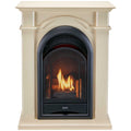 Antique White Ventless Gas Fireplace System with Corner Mantel U306