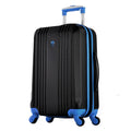 Expandable Hardside Carry-On Luggage Spinner Suitcase with Laptop Compartment, Black/Blue U57428