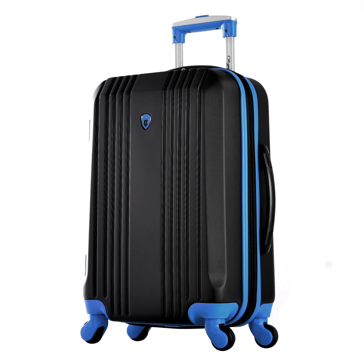 Expandable Hardside Carry-On Luggage Spinner Suitcase with Laptop Compartment, Black/Blue U57428