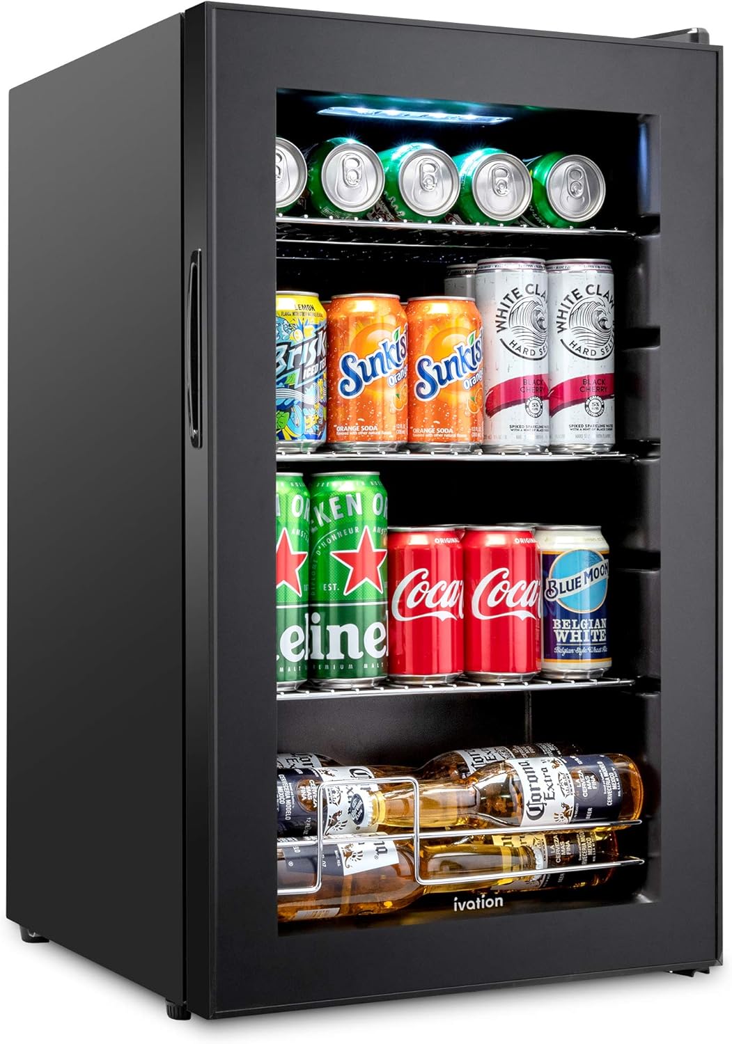 Black Beverage Refrigerator with Glass Door M5071