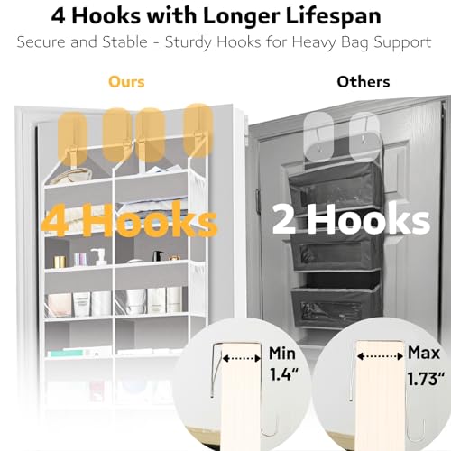 Light Grey 5-Tier Over The Door Hanging Storage Organizer Q90171
