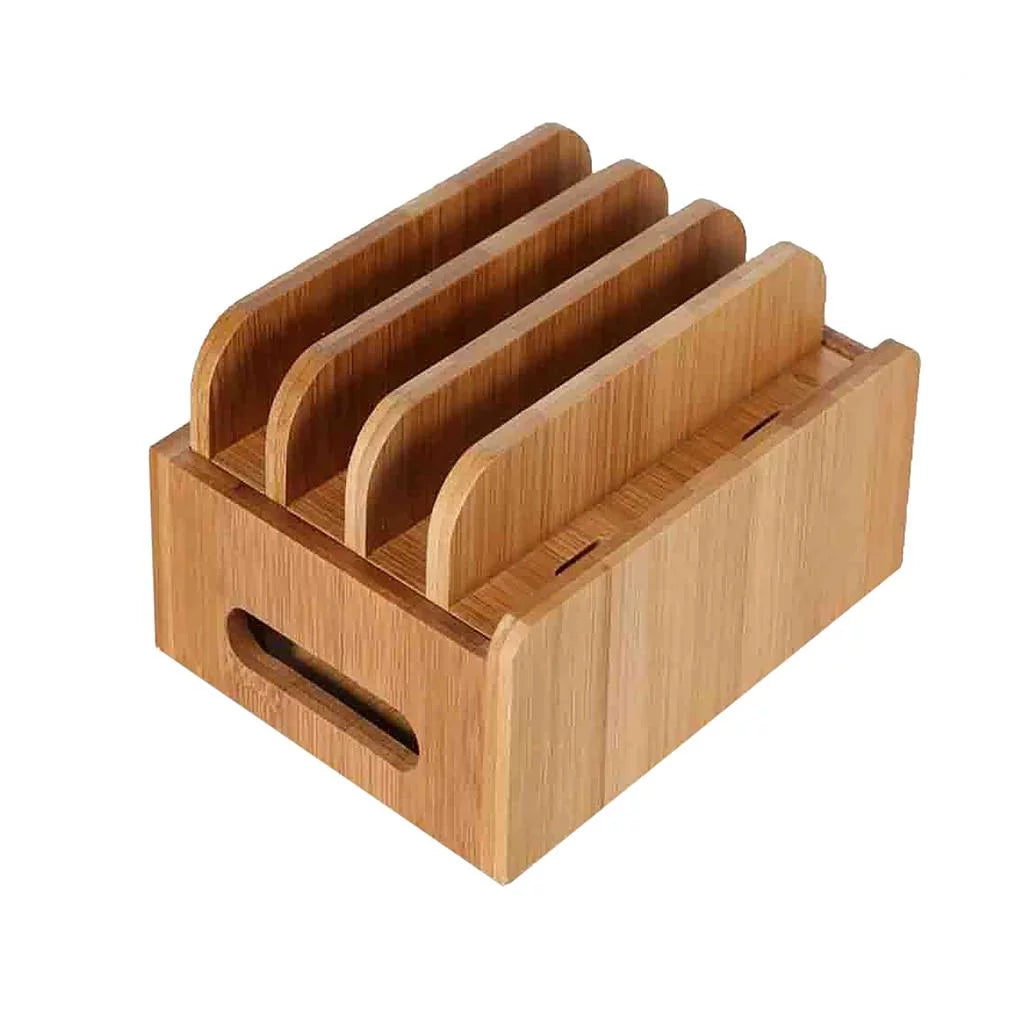 4 Slots Bamboo Charging Station & Organizer W19377