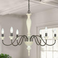 6-Light Chandelier with Imitation Wood and Stardust Iron U980960