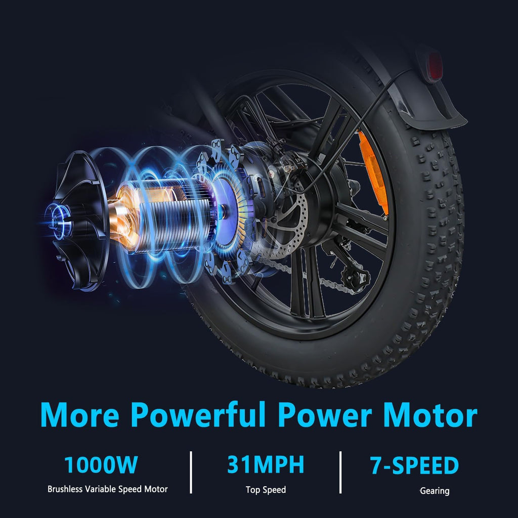 20" Fat Tire Electric Bike with 48V 20Ah Battery U672899