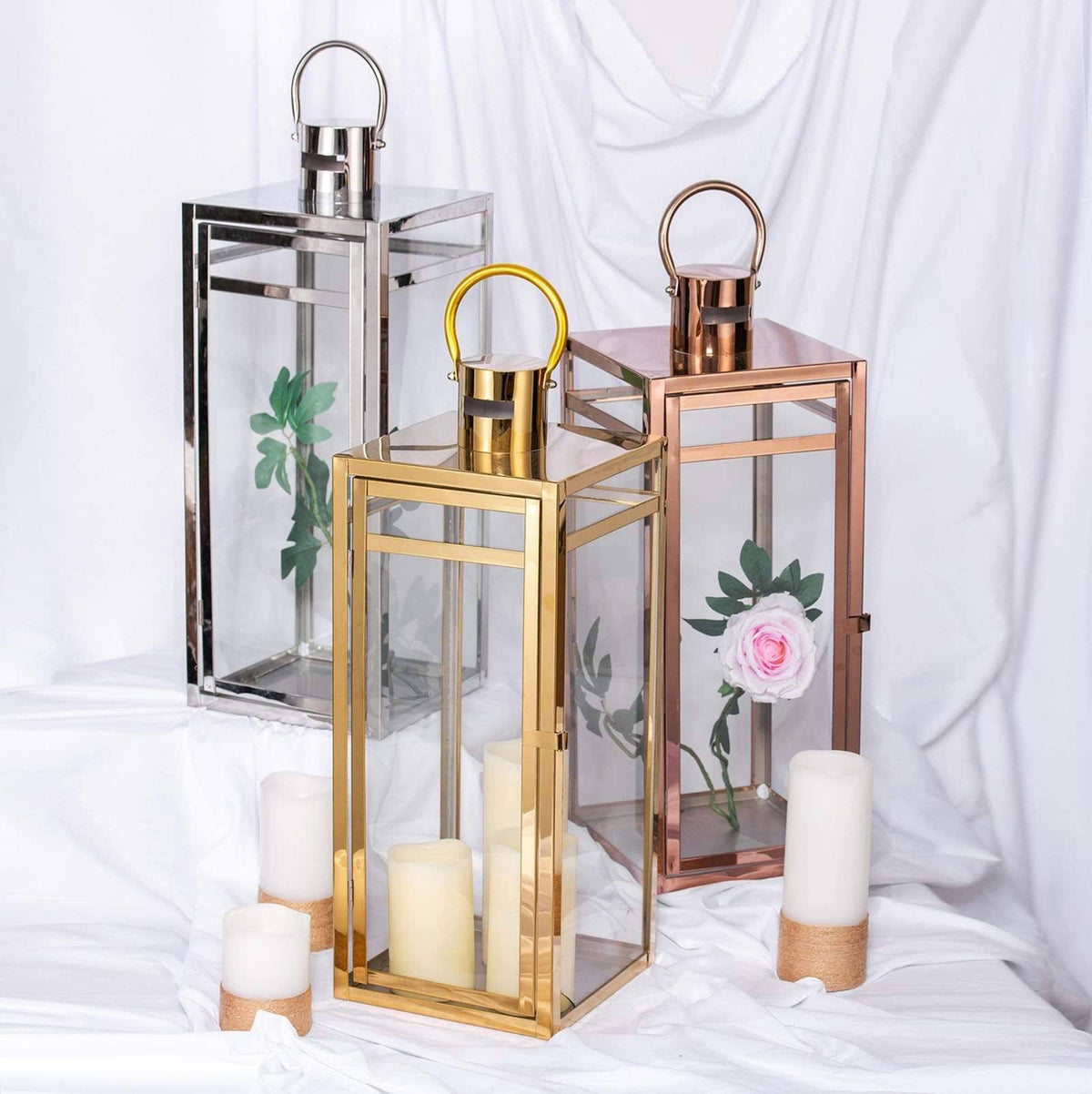 22x22 Gold Metal Lantern Candle Holder H824587