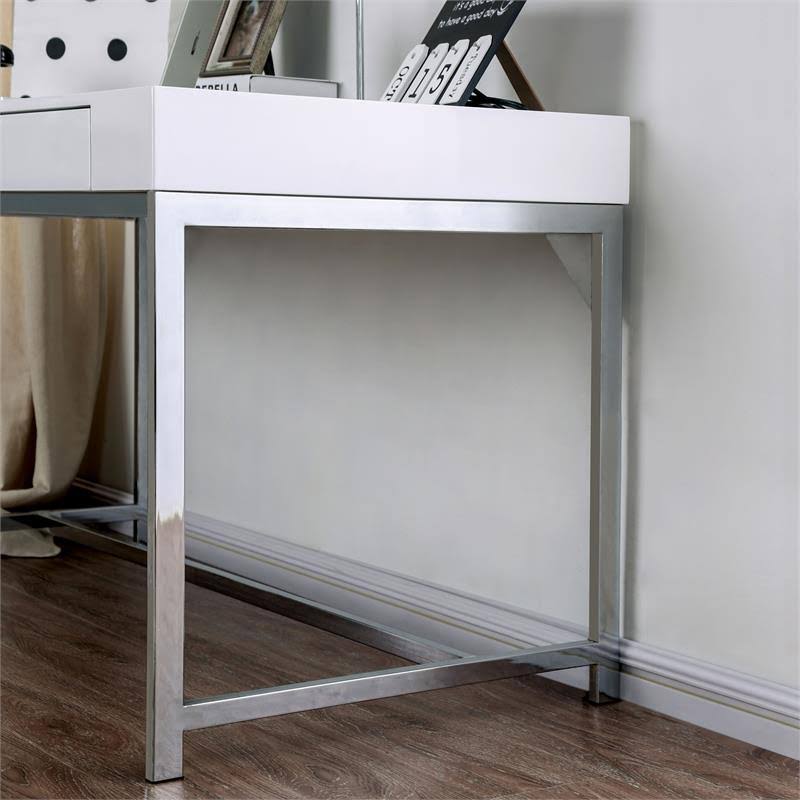 White Wood 2 Drawer Writing Desk with USB J9482