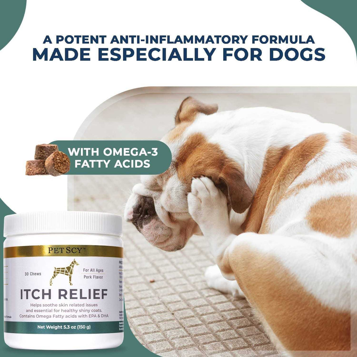 Dog Itch Relief with Fatty Acids EPA DHA Omega M740