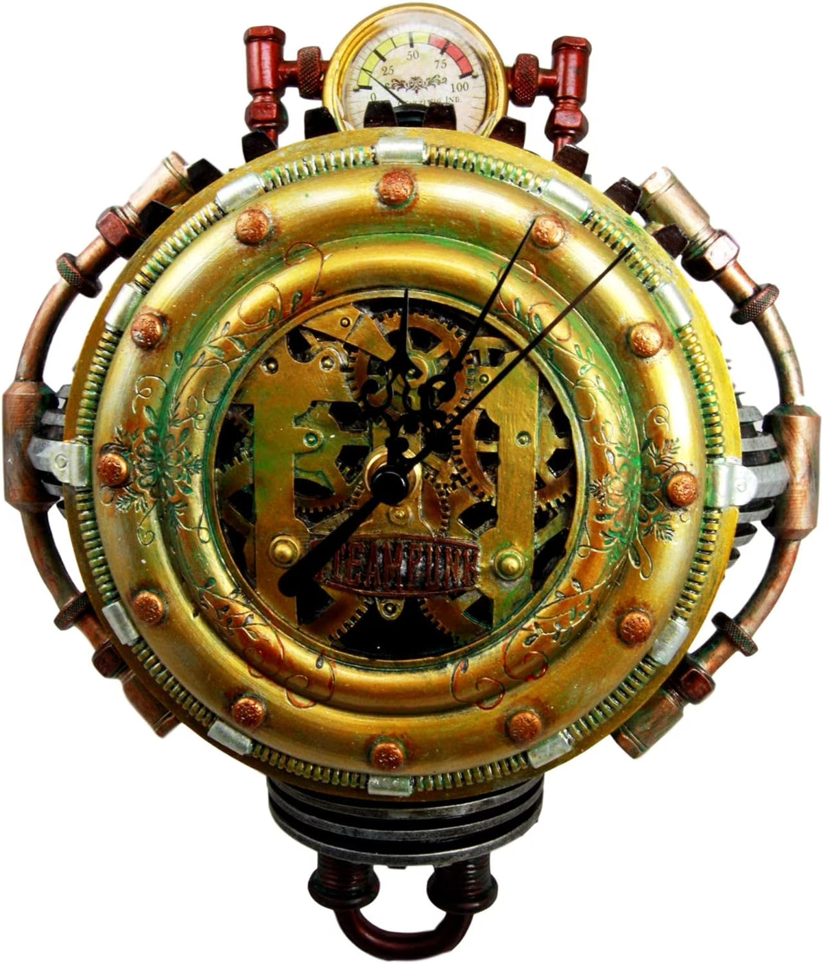 Steampunk Decorative Wall Clock Figurine 11" H Y132595